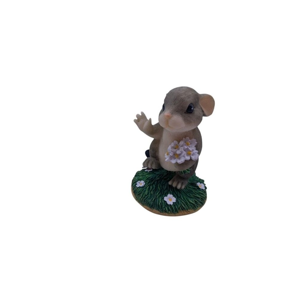 Charming Tails "Maid Of Honor" Figurine By Dean Griff Collectible Mouse With Flo - Picture 12 of 12